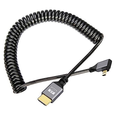 chenyang Micro HDMI Stretch Coiled Cable HDMI 2.0 to Micro HDMI 90 Degree Right Angled 4K 60hz Extension Cable von chenyang