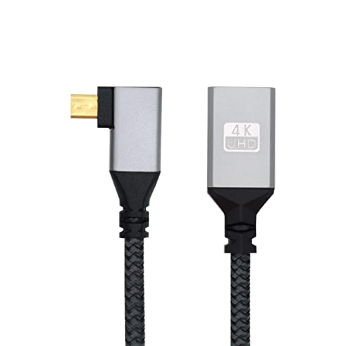 chenyang Micro HDMI zu HDMI Kabel,Micro HDMI 1.4 Stecker auf HDMI Buchse 4K Verlängerungskabel 90 Grad rechtwinklig von chenyang