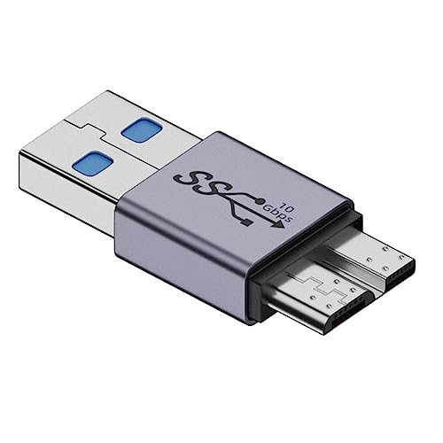 chenyang Micro-B-auf-USB-Adapter, Micro-B-Stecker auf USB-Stecker, 10 Gbit/s, Datenübertragung, 5 V, 1,5 A, Schnellladeadapter aus Aluminiumlegierung für Festplatte/Telefon chenyang Micro-B-auf-USB-Adapter, Micro-B-Stecker auf USB-Stecker, 10 Gbit/s, Datenübertragung, 5 V, 1,5 A, Schnellladeadapter aus Aluminiumlegierung für Festplatte/Telefon von chenyang