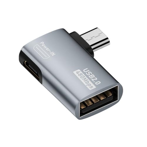 chenyang Micro USB auf USB 2.0 OTG Host Adapter 90 Grad links abgewinkelt mit USB Stromversorgung für Telefon Tablet von chenyang