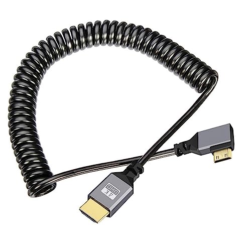 chenyang Mini HDMI Stretch Coiled Cable HDMI 2.0 to Mini HDMI 90 Degree Left Angled 4K 60hz Extension Cable von chenyang