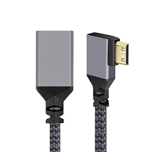 chenyang Mini HDMI zu HDMI Kabel,Mini HDMI 1.4 Stecker auf HDMI Buchse 4K Verlängerungskabel 90 Grad Linksgewinkelt von chenyang
