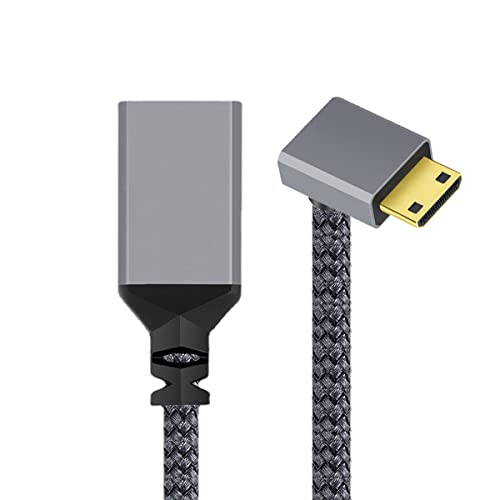 chenyang Mini HDMI zu HDMI Kabel,Mini HDMI 1.4 Stecker auf HDMI Buchse 4K Verlängerungskabel 90 Grad nach unten gewinkelt von chenyang