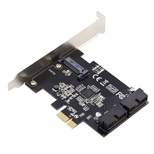 chenyang PCI-E 1X auf 2 USB 3.0 19Pin 20Pin Front Panel Header PCI-E Erweiterungskartenadapter für Desktop Computer Motherboard von chenyang