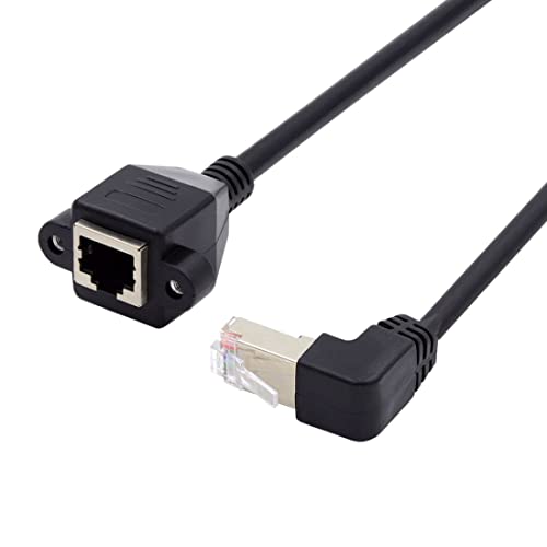 chenyang RJ45 8P8C FTP STP UTP Cat6 LAN Ethernet Network Extension Cable 90 Degree UP Angled with Panel Mount Holes von chenyang