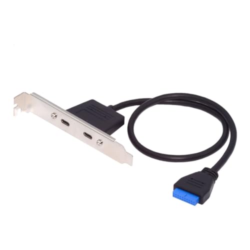 chenyang USB 3.0 19/20Pin auf 2 USB C Motherboard Port Multiplikatorkabel mit 12cm PCI-E Halterung von chenyang
