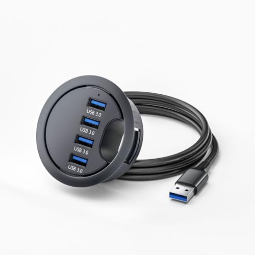 chenyang USB 3.0 Unterputz Desktop Hub,4 USB 3.0 Port Hub Tüllenloch 2,36 Zoll (60 mm) von chenyang