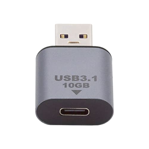 chenyang USB 3.1 Gen 2 Adapter, USB-Stecker auf USB-C-Buchse, 10 Gbit/s Datenübertragung, 5 V, 3 A, Schnellladeadapter aus Aluminiumlegierung für Kopfhörer/Festplatte/Telefon chenyang USB 3.1 Gen 2 Adapter, USB-Stecker auf USB-C-Buchse, 10 Gbit/s Datenübertragung, 5 V, 3 A, Schnellladeadapter aus Aluminiumlegierung für Kopfhörer/Festplatte/Telefon von chenyang