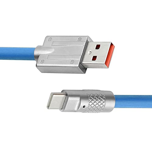 chenyang USB A auf USB C Kabel,USB Typ C Stecker auf Typ A Stecker Flüssigsilikon Ultra Soft 120W Power Fast Charge USB 2.0 Datenkabel Blau 2.0M von chenyang