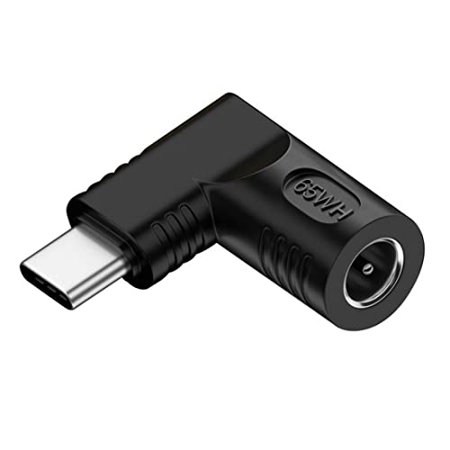 chenyang USB C 65W Stecker,DC Jack 5.5x1.7mm Eingang auf USB Typ C 90 Grad abgewinkelter Netzstecker Ladeadapter für Laptop Telefon von chenyang