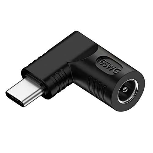 chenyang USB C 65W Stecker,DC Jack 5.5x2.1mm Eingang auf USB Typ C 90 Grad abgewinkelter Netzstecker Ladeadapter für Laptop Telefon von chenyang