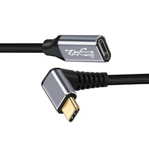 chenyang USB C Kabel USB 3.1 Typ C Stecker auf Buchse 90 Grad nach oben abgewinkeltes Verlängerungsdatenkabel 10 Gbit/s 100W mit Hülle für Laptop Telefon 0.5M von chenyang