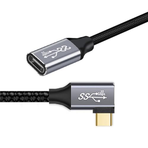 chenyang USB C Kabel USB 3.1 Typ C Stecker auf Buchse 90 Grad rechtwinkliges Verlängerungsdatenkabel 10 Gbit/s 100W mit Hülle für Laptop Telefon 3.0M chenyang USB C Kabel USB 3.1 Typ C Stecker auf Buchse 90 Grad rechtwinkliges Verlängerungsdatenkabel 10 Gbit/s 100W mit Hülle für Laptop Telefon 3.0M von chenyang