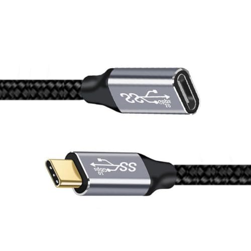 chenyang USB C Kabel USB 3.1 Typ C Stecker auf Buchse Verlängerungsdatenkabel 10 Gbit/s 100W mit Hülle für Laptop Telefon 0.2M von chenyang
