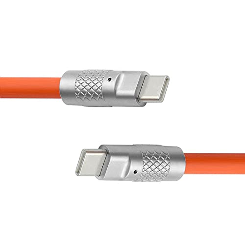 chenyang USB C auf USB C Kabel,USB Typ C Stecker auf Stecker Flüssigsilikon Ultra Soft 120W Power Fast Charge USB 2.0 Datenkabel Orange 1.0M von chenyang
