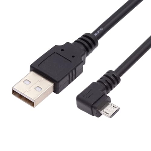 chenyang USB auf Micro USB Kabel, USB 2.0 Stecker auf Micro USB 5 poliger Stecker 90 Grad nach links abgewinkeltes Lade/Datenübertragungs Verlängerungskabel, 0,65 Fuß/0,2 m von chenyang