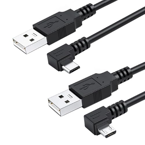 chenyang USB auf Micro USB Kabel, USB 2.0 Stecker auf Micro USB 5 poliger Stecker Lade und Datenübertragung 90 Grad links/rechts abgewinkeltes Verlängerungskabel, 0,32 Fuß/0,1 m von chenyang