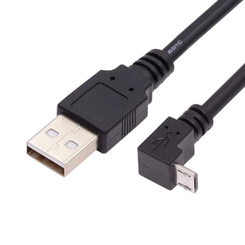 chenyang USB auf Micro USB Kabel, USB 2.0 Stecker auf Micro USB 5 poliger Stecker Lade und Datenübertragung 90 Grad nach unten abgewinkeltes Verlängerungskabel, 0,32 Fuß/0,1 m von chenyang