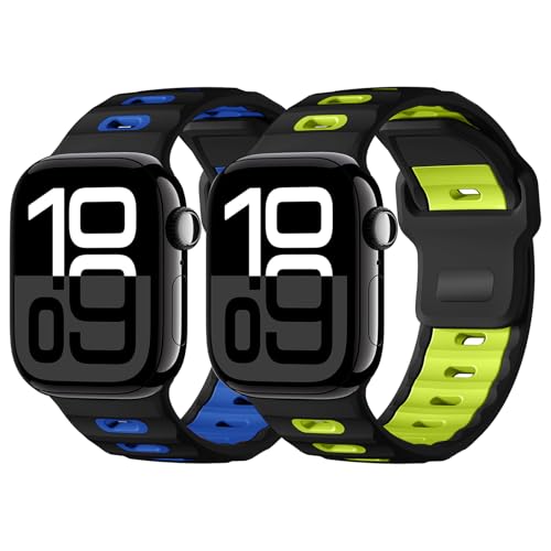 chinbersky 2 Stück Sport Armbänd Kompatibel mit Apple Watch Armband 38mm 40mm 41mm 42mm für Damen Herren, Verstellbare Weiche Silikon Loop Ersatz armband für iWatch Series 10/9/8/7/6/5/4/3/2/1/SE chinbersky 2 Stück Sport Armbänd Kompatibel mit Apple Watch Armband 38mm 40mm 41mm 42mm für Damen Herren, Verstellbare Weiche Silikon Loop Ersatz armband für iWatch Series 10/9/8/7/6/5/4/3/2/1/SE von chinbersky