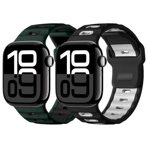 chinbersky 2 Stück Sport Armbänd Kompatibel mit Apple Watch Armband 44mm 45mm 46mm 42mm 49mm, Verstellbare Weiche Silikon Loop Ersatz armband für iWatch Ultra Series 10/9/8/7/6/5/4/3/2/1/SE chinbersky 2 Stück Sport Armbänd Kompatibel mit Apple Watch Armband 44mm 45mm 46mm 42mm 49mm, Verstellbare Weiche Silikon Loop Ersatz armband für iWatch Ultra Series 10/9/8/7/6/5/4/3/2/1/SE von chinbersky
