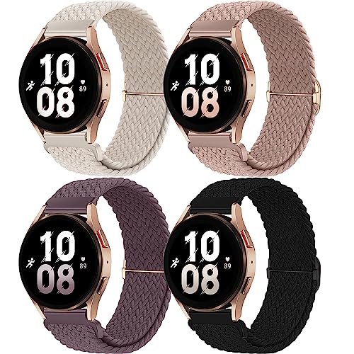 chinbersky 20mm Nylon Geflochtenes Armband Kompatibel mit Samsung Galaxy Watch 5 Pro/Galaxy Watch 4/5/6 40mm 44mm Armband/Watch 4&6 Classic/Active 2 40mm 44mm/Watch 3 41mm/Gear Sport/Gear S2 Classic von chinbersky