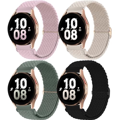 chinbersky 20mm Nylon Geflochtenes Armband Kompatibel mit Samsung Galaxy Watch 4/5/6/7/FE 40mm 44mm Armband/Watch 5 Pro/Watch 4&6 Classic/Active 2 40mm 44mm/Watch 3 41mm/Gear Sport/Gear S2 Classic von chinbersky