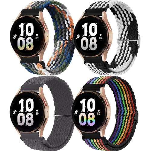 chinbersky 20mm Nylon Geflochtenes Armband Kompatibel mit Samsung Galaxy Watch 5 Pro/Galaxy Watch 4/5/6 40mm 44mm Armband/Watch 4&6 Classic/Active 2 40mm 44mm/Watch 3 41mm/Gear Sport/Gear S2 Classic von chinbersky