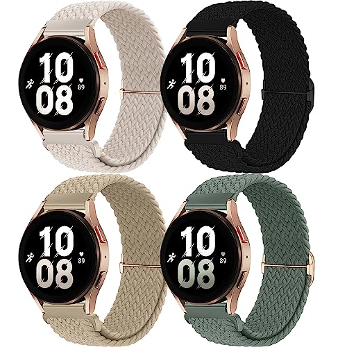 chinbersky 20mm Nylon Geflochtenes Armband Kompatibel mit Samsung Galaxy Watch 5 Pro/Galaxy Watch 4/5/6 40mm 44mm Armband/Watch 4&6 Classic/Active 2 40mm 44mm/Watch 3 41mm/Gear Sport/Gear S2 Classic von chinbersky