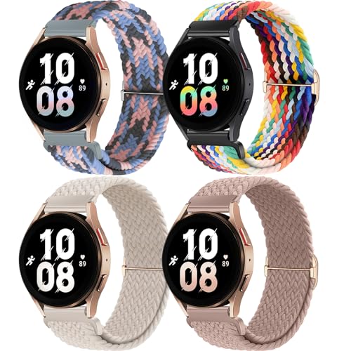 chinbersky 20mm Nylon Geflochtenes Armband Kompatibel mit Samsung Galaxy Watch 4/5/6/7/FE 40mm 44mm Armband/Watch 5 Pro/Watch 4&6 Classic/Active 2 40mm 44mm/Watch 3 41mm/Gear Sport/Gear S2 Classic von chinbersky