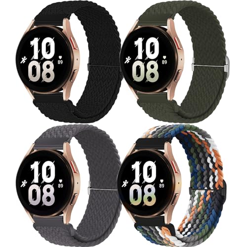 chinbersky 20mm Nylon Geflochtenes Armband Kompatibel mit Samsung Galaxy Watch 4/5/6/7/FE 40mm 44mm Armband/Watch 5 Pro/Watch 4&6 Classic/Active 2 40mm 44mm/Watch 3 41mm/Gear Sport/Gear S2 Classic von chinbersky