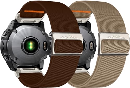 chinbersky 26mm Nylon Armband für Garmin Feinx 6x/5x/7x Armband,Stoff Verstellbares Dehnbare Ersatzband für Garmin Fenix 5X Plus, Fenix 6X Pro,Fenix3,Fenix3 HR, Descent MK1/Mk2/ Mk2S,Enduro/Enduro 2 von chinbersky