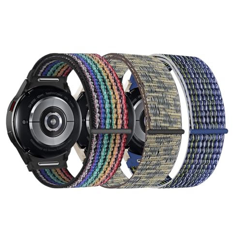 chinbersky 3 Stück Nylon Armband Kompatibel mit Samsung Galaxy Watch 7/6/5/4/FE Armband 40mm 44mm/Galaxy Watch 5 Pro Armband/Galaxy Watch 6 4 Classic Armband, Ein Klick Stoff Sport Loop Ersatzband chinbersky 3 Stück Nylon Armband Kompatibel mit Samsung Galaxy Watch 7/6/5/4/FE Armband 40mm 44mm/Galaxy Watch 5 Pro Armband/Galaxy Watch 6 4 Classic Armband, Ein Klick Stoff Sport Loop Ersatzband von chinbersky