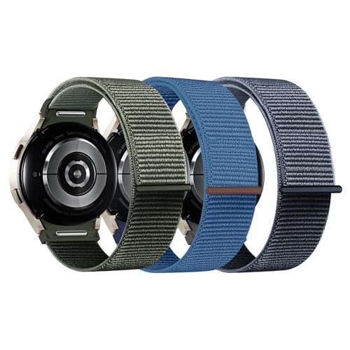 chinbersky 3 Stück Nylon Armband Kompatibel mit Samsung Galaxy Watch 7/6/5/4/FE Armband 40mm 44mm/Galaxy Watch 5 Pro Armband/Galaxy Watch 6 4 Classic Armband, Ein Klick Stoff Sport Loop Ersatzband chinbersky 3 Stück Nylon Armband Kompatibel mit Samsung Galaxy Watch 7/6/5/4/FE Armband 40mm 44mm/Galaxy Watch 5 Pro Armband/Galaxy Watch 6 4 Classic Armband, Ein Klick Stoff Sport Loop Ersatzband von chinbersky