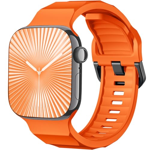 chinbersky Armbänd Kompatibel mit Apple Watch Armband 38mm 40mm 41mm 42mm für Damen Herren, Weiche Silikon Sport Ersatzarmband für iWatch Ultra Series 10/9/8/7/6/5/4/3/2/1/SE, Orange chinbersky Armbänd Kompatibel mit Apple Watch Armband 38mm 40mm 41mm 42mm für Damen Herren, Weiche Silikon Sport Ersatzarmband für iWatch Ultra Series 10/9/8/7/6/5/4/3/2/1/SE, Orange von chinbersky