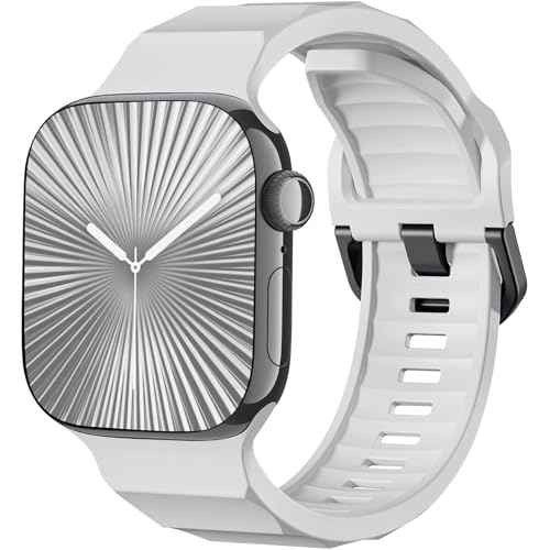 chinbersky Armbänd Kompatibel mit Apple Watch Armband 38mm 40mm 41mm 42mm für Damen Herren, Weiche Silikon Sport Ersatzarmband für iWatch Ultra Series 10/9/8/7/6/5/4/3/2/1/SE, Weiß chinbersky Armbänd Kompatibel mit Apple Watch Armband 38mm 40mm 41mm 42mm für Damen Herren, Weiche Silikon Sport Ersatzarmband für iWatch Ultra Series 10/9/8/7/6/5/4/3/2/1/SE, Weiß von chinbersky