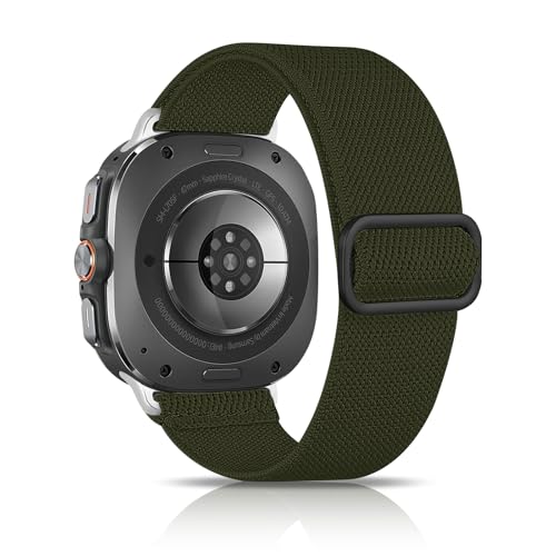 chinbersky Elastisches Nylon Armband Kompatibel mit Samsung Galaxy Watch Ultra Armbands 47mm (2024) Men/Women,Stoff Verstellbares Nylon Sport Ersatzarmband für Samsung Galaxy Watch Ultra von chinbersky