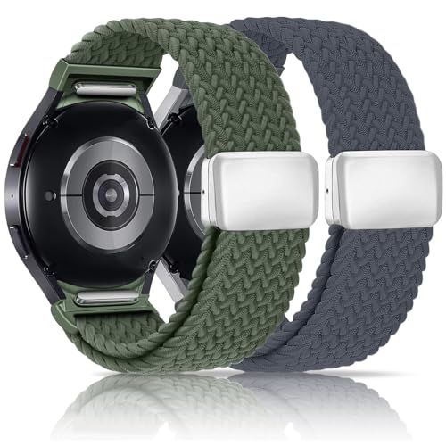Chinbersky Geflochtenes Armband Kompatibel Mit Samsung Galaxy Watch 7/6/5/4/FE 40mm 44mm/5 Pro/6 4 Classic, Stoff Elastisches Sport Nylon Ersatzband von chinbersky