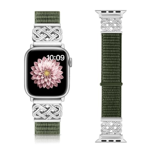 chinbersky Nylon Armbänder kompatibel mit Apple Watch Armband 38mm 40mm 41mm 42mm 44mm 45mm 46mm 49mm für Damen Herren,Ersatz Stoff Interlock Schnalle für iWatch Serie 10 9 Ultra 8 7 6 5 4 3 2 1 SE von chinbersky