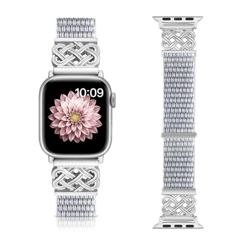 chinbersky Nylon Armbänder kompatibel mit Apple Watch Armband 38mm 40mm 41mm 42mm 44mm 45mm 46mm 49mm für Damen Herren,Ersatz Stoff Interlock Schnalle für iWatch Serie 10 9 Ultra 8 7 6 5 4 3 2 1 SE von chinbersky