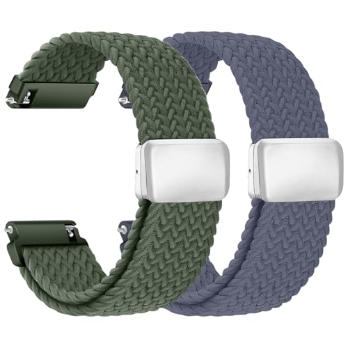 Chinbersky Nylon Geflochtenes Uhrenarmband 22mm mit Magnet Verschluss, Armband 22mm Elastisches Band für Galaxy Watch 3 45mm/46mm/Gear S3 Classic/Amazfit Balance/gtr 3/4/2/bip 5/Huawei Gt 5/4/3/2 46mm von chinbersky