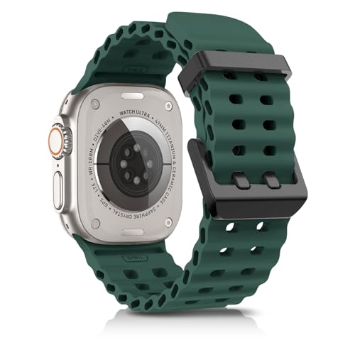 chinbersky Ocean Armband Kompatibel mit Apple Watch Ultra 2/ Ultra Armband 49mm 46mm 45mm 44mm 42mm, Atmungsaktives Sport Silikon ErsatzArmband für iWatch SE Series 10 9 8 7 6 5 4 3 2 1 von chinbersky