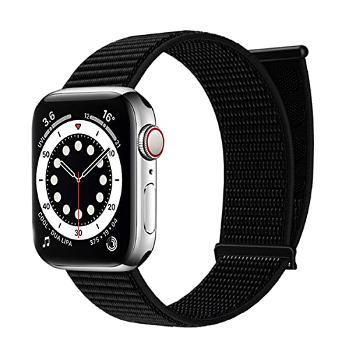 chinbersky Sport Loop Armband Kompatibel mit Apple Watch Armband 38mm 40mm 41mm für Männer Frauen, Verstellbares Nylon Klett Ersatzband für iWatch Series 8/7/6/5/4/3/2/1/SE, Schwarz von chinbersky
