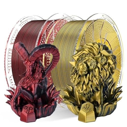 Chitu Systems Conjure Silk PLA 3D Drucker Filament, 1.75mm Dual Color Filament, Silk Black Gold Black Red 3D Druck Filament 2KG/4.4lb von chitu systems