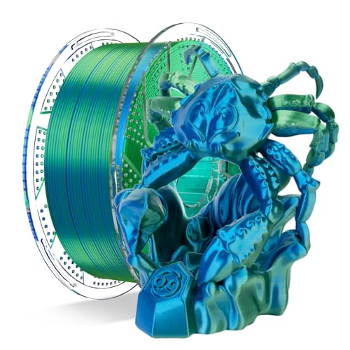 Chitu Systems Conjure Silk PLA 3D Drucker Filament, 1.75mm Dual Color Filament, Silk Blau Grün 3D Druck Filament 1KG/2.2lb (A-Seide PLA-Blau+Grün 1kg) von chitu systems