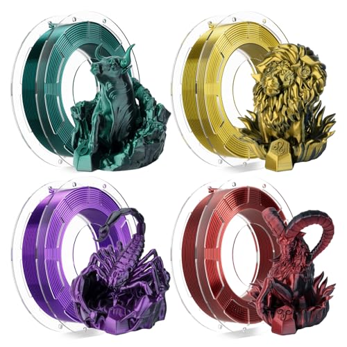Chitu Systems Conjure Silk PLA 3D Drucker Filament, 1.75mm Dual Color Filament, Silk Schwarz Gold + Schwarz Grün + Schwarz Lila + Schwarz Rot 3D Druck Filament 4x200g Chitu Systems Conjure Silk PLA 3D Drucker Filament, 1.75mm Dual Color Filament, Silk Schwarz Gold + Schwarz Grün + Schwarz Lila + Schwarz Rot 3D Druck Filament 4x200g von chitu systems