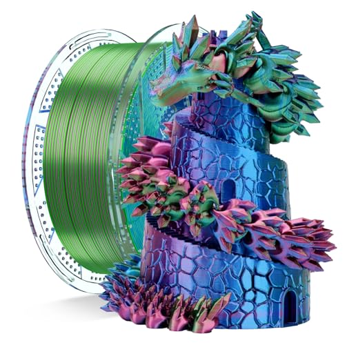 Chitu Systems Conjure Silk PLA Tricolor Filament, Rosa-Blau-Grün Filament, Durchmesser 1.75±0.02 mm 3D Drucker 1KG/2.2lb von chitu systems