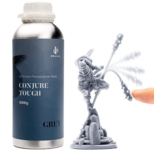 Chitu Systems Conjure Tough Resin 3D Drucker Harz Nicht spröde und langlebig,Hohe Zähigkeit Niedrige Schrumpfung 405nm UV-härtende Harz für 3D Drucker (Grau, 1000g) von chitu systems