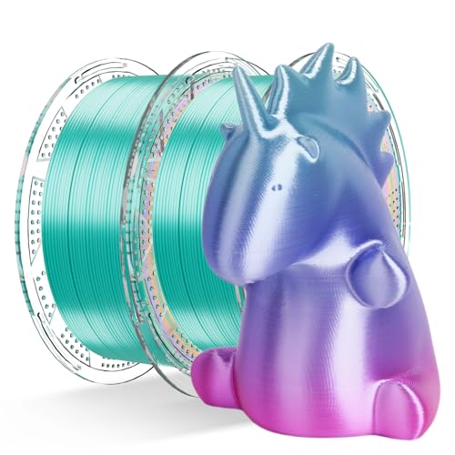 Conjure Silk Rainbow PLA 3D Drucker Filament, Multicolor Rainbow PLA Pink Lila Grün Gelb Candy Filament 1.75mm 3D Druck Filament 2KG/4.4LB von chitu systems