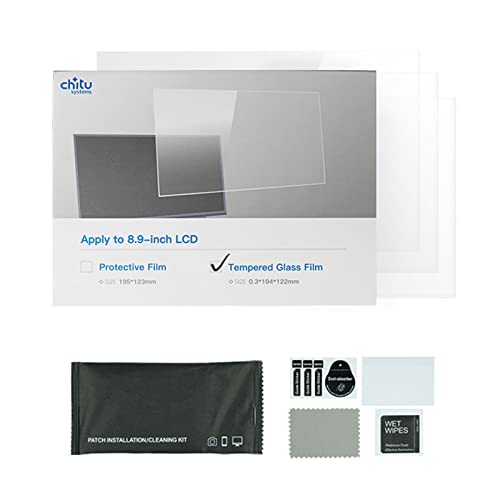 chitu systems Displayschutzfolie aus gehärtetem Glas für for Anycubic Photon Mono X/Elegoo Saturn 8,9 Zoll LCD-Bildschirm, für PJ089Y2V5/TM089CFSP01, 2 Stück von chitu systems