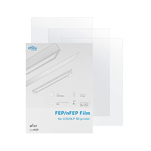 chitu Systems nFEP-Filmblätter, 200 x 140 mm, Stärke 0,127 mm, für Mars/Mars 2/Photon/Photon S/Photon Mono/Mono SE/Mono 4K/LD002R/LD002H/Sonic Mini 4K 5,5&6,23 Zoll UV-3D-Drucker (3) von chitu systems